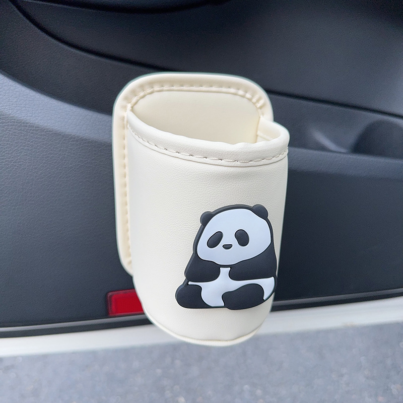 Storage Car Door — Qìchē Car cup holder/beverage holder - panda-beige-cup-storage-bucket