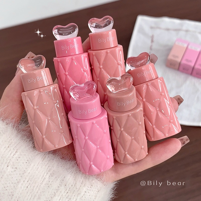 Bily Bear Pink Plumping Lip Gloss, Clear and Non-Sticky, Mirror-Like Jelly Lip, Affordable Domestic Product, Student Makeup
