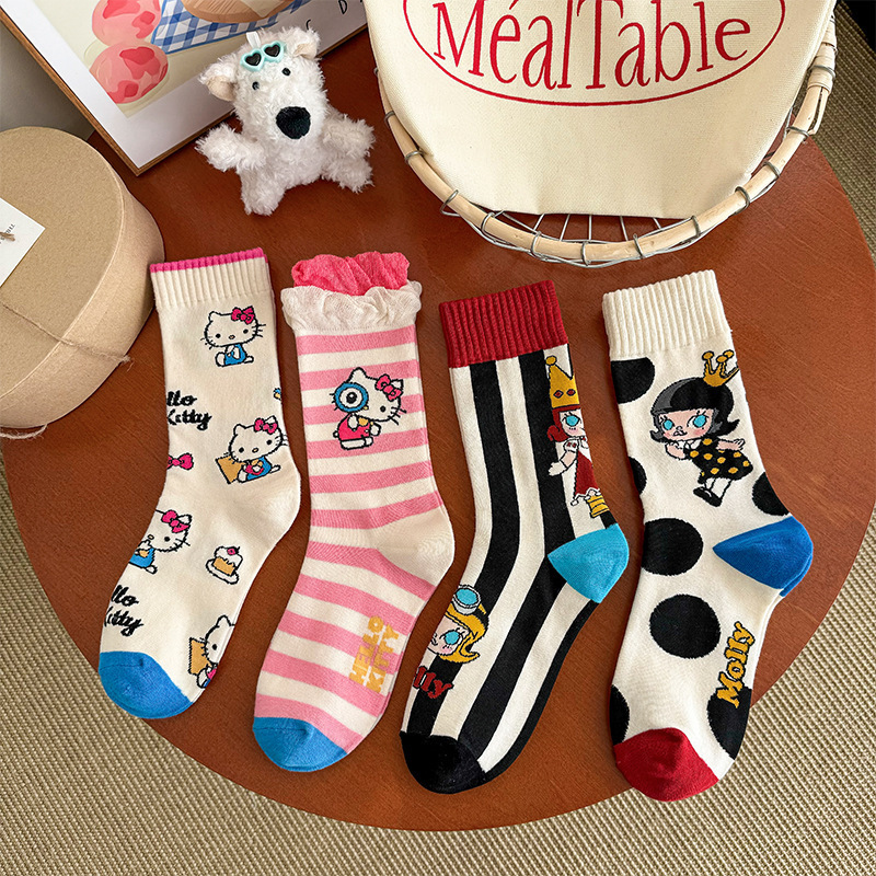 Cree Socks Children's Mid-length Socks Pure Cotton Spring and Autumn Stockings Distinctive Creative Ins Fashionable Socks Internet Celebrity Design Sense South Korea Cree Socks Children's Mid-length Socks Pure Cotton Spring and Autumn Stockings Distinctive Creative Ins Fashionable Socks Internet Celebrity Design Sense South Korea