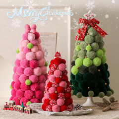 2025年新作クリスマスツリー 家庭用飾り リビングDIY クリスマスデコレーション 小型卓上シミュレーションファーボール