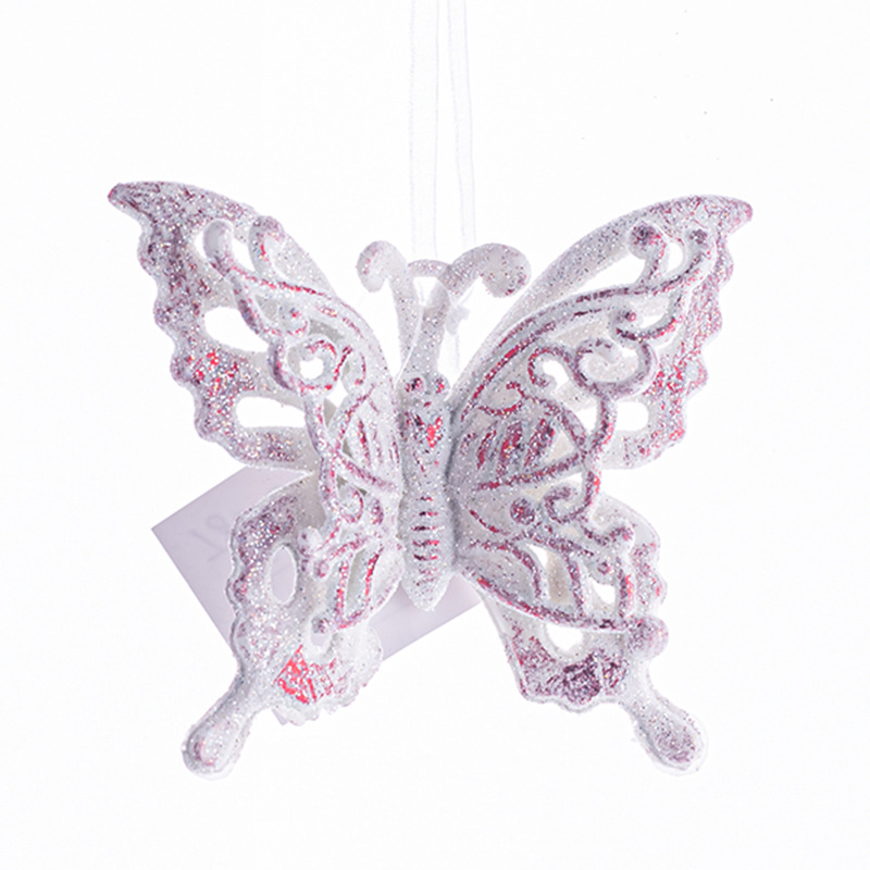 INS plástico personalizado oro rosa inglés celebración lema Navidad escena Pavo Real colgante mariposa libélula regalo al por mayor