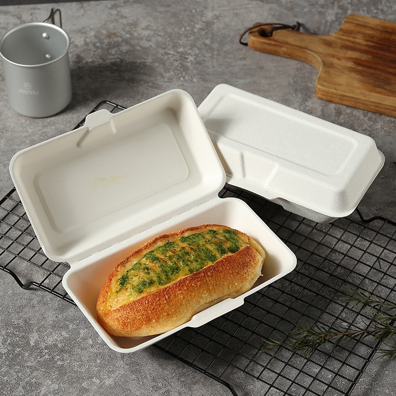 Caja de pulpa desechable estadounidense Caja de perrito caliente Caja bento Caja de hamburguesas de celebridades de Internet Paquete de comida para llevar Caja de embalaje de Kesong