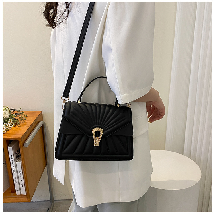 Fashion Small Square New Twist Lock Shoulder Messenger Bag Women display picture 2