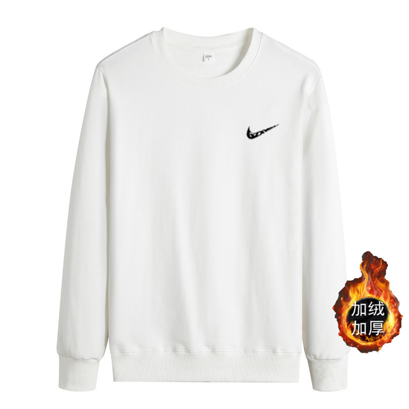 Men's Crewneck fleece-lined Sweat Men's High-end Quality Casual Loose Top Autumn and Winter Solid Color Couple Sweat Women