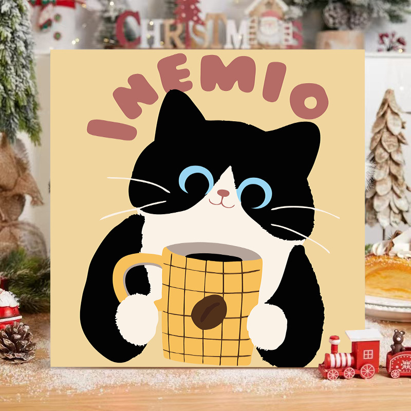 子猫デジタル油絵 diy 着色かわいい漫画動物手作り子供のシンプルな油絵装飾卸売|undefined