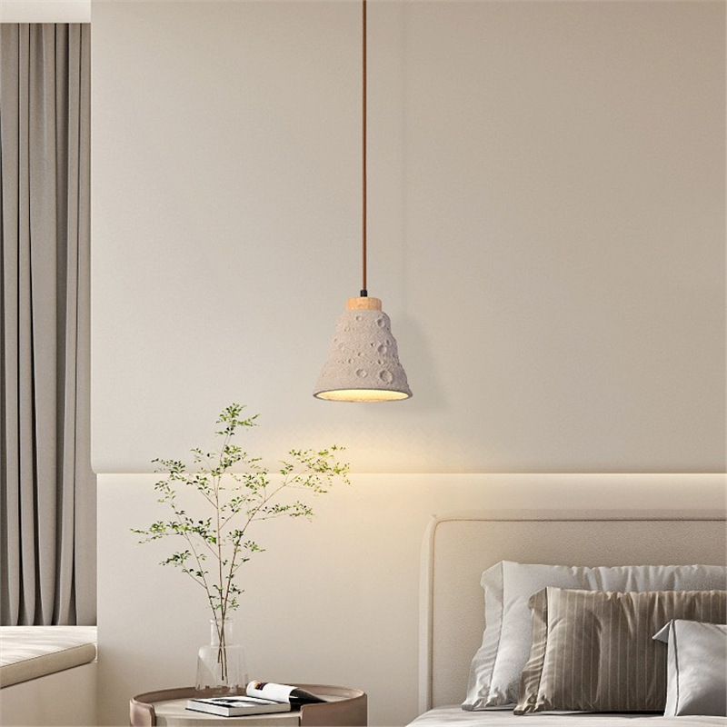 Japanese Wabi-Sabi Rustic Style Micro-Cement Small Pendant Light Nordic Retro Niche Restaurant Bar Counter Homestay Bedroom Bedside Lamp