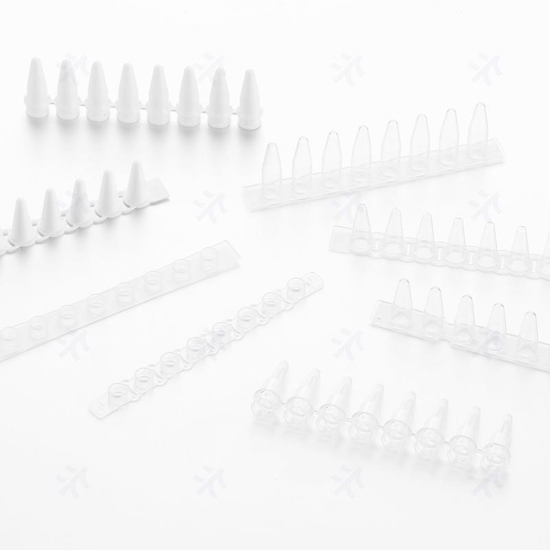 现货荧光定量PCR八连管含盖0.2ml光学平盖透明管壁八联排
