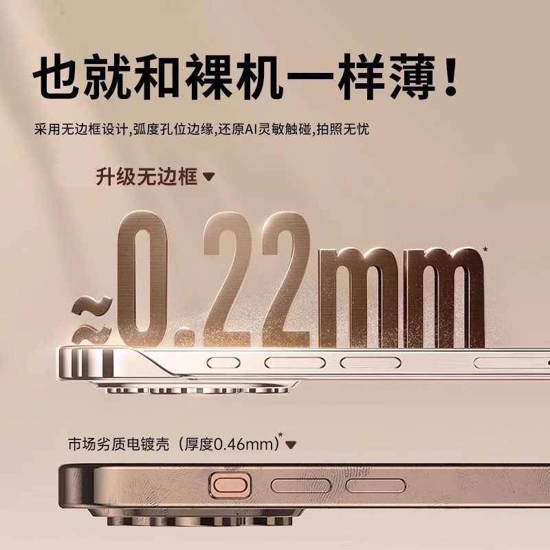 适用iPhone16promax手机壳无边框超薄透明苹果16保护套镜头全包套|undefined