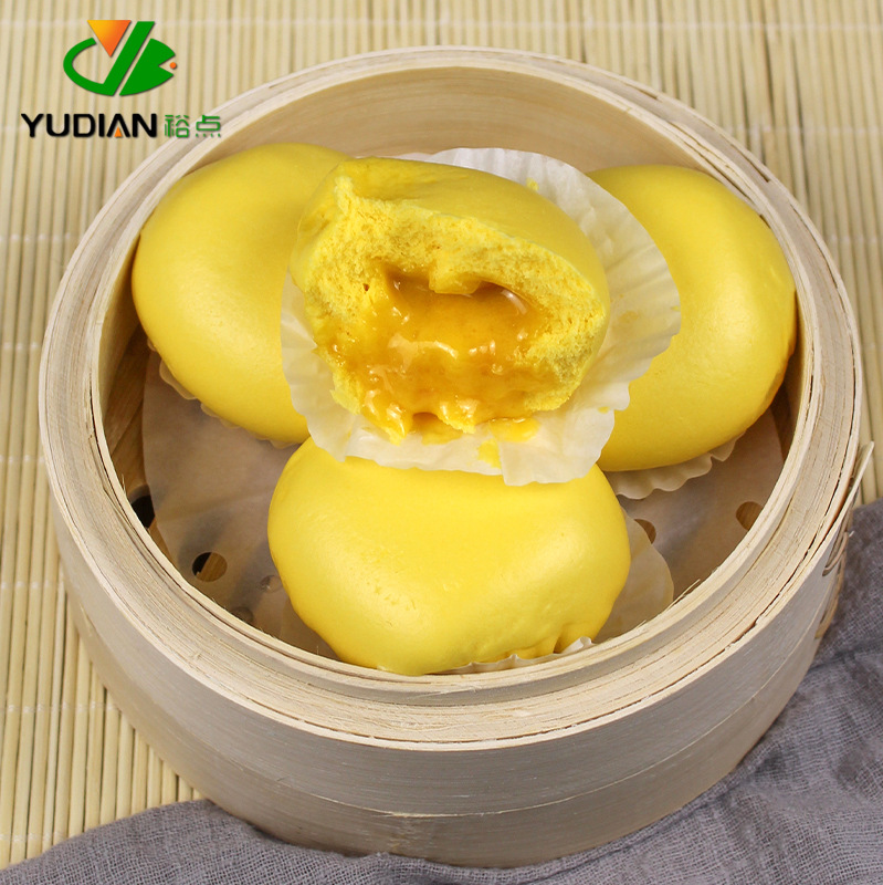Egg Yolk Flowing Sand Bun, Cantonese Morning Tea Snack, Semi-finished Product for Restaurant Breakfast, Quick-Eat Buns, Frozen Food Buns