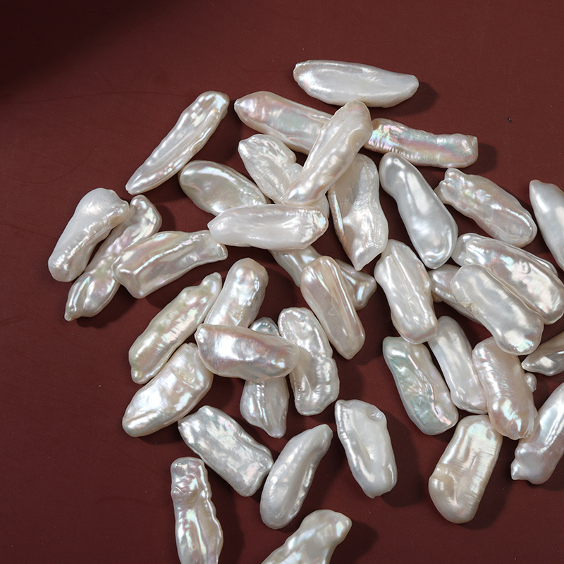 批發強光天然淡水珍珠巴洛克琵琶散珠裸珠顆粒diy耳環飾品配件