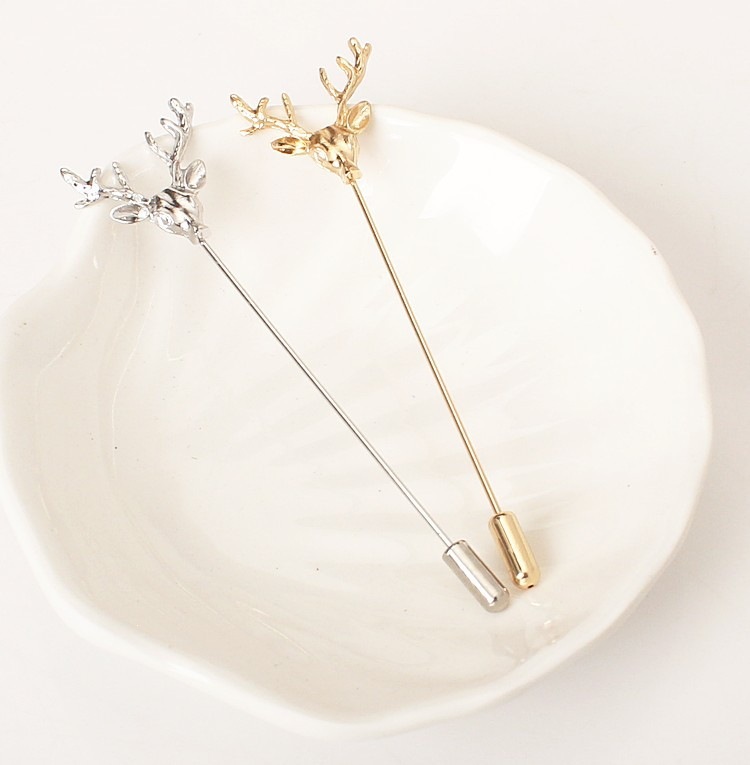 Vintage hertshoofd broche voor heren retro reversspeld voor colbert_voghion.com