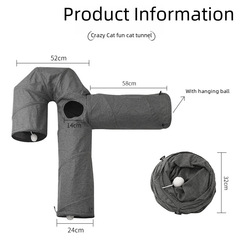 Pet supplies Amazon new four-hole three-way cat tunnel anti-scratch curved passage cat toy tunnel cat tunnel