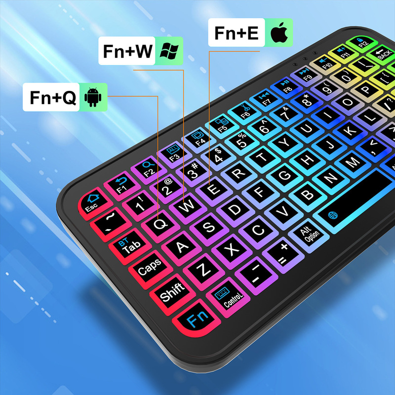 クロスボーダーホットセールカラーバックライトワイヤレス Bluetooth キーボードタブレット電話ノートブック互換ポータブルミニキーボード|undefined