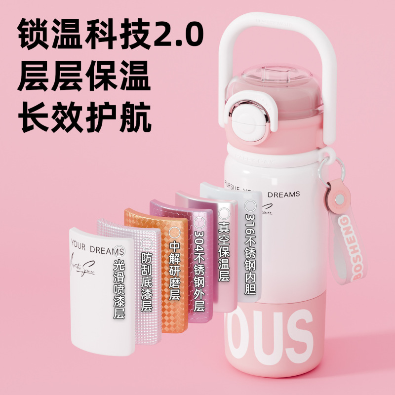 保温杯双饮高颜值316儿童不锈钢水杯学生便携大容量水杯|undefined