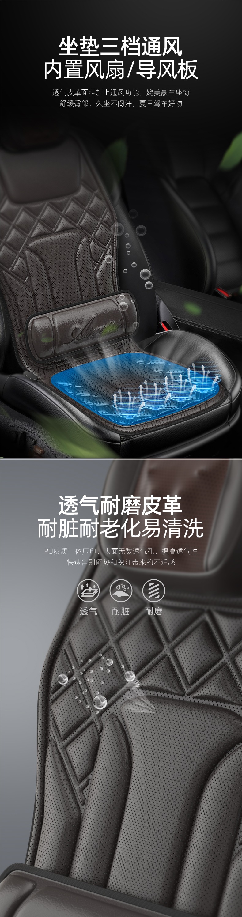 Dual-use massage cushion for car and home, cervical spine kneading massage, heated electric waist support, car seat ventilation backrest massager