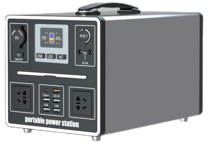 Fuente de alimentación exterior de 500W, almacenamiento de energía solar portátil, estación de energía portátil con inversor de 220V