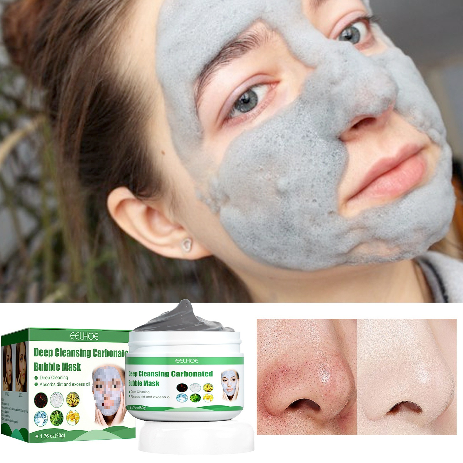 30g Deep Cleansing Blackhead Remover Nose Mask Pore Strip 60