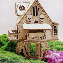 3D木制玩具拼图diy树屋儿童手工材料包立体木质积木益智拼装