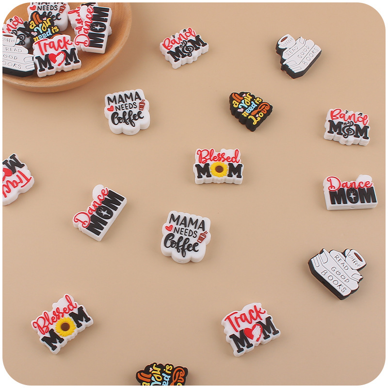 Nuevo bebé de dibujos animados MM amor danza girasol mordedor creativo DIY bebé mordedor chupete cadena pequeños accesorios