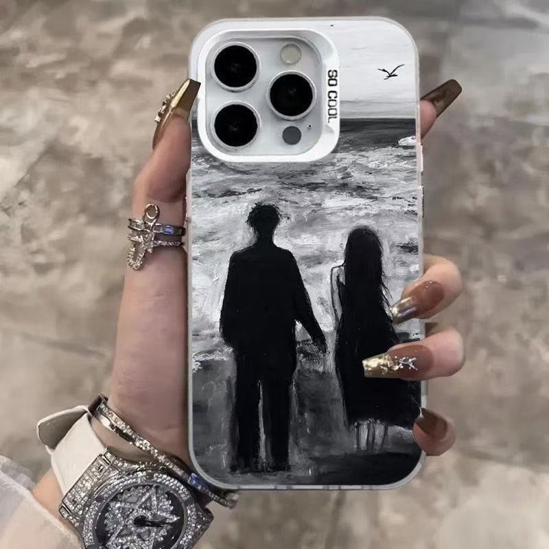 Funda para teléfono móvil iphone16 pareja Apple 15promax/14 anti-caída 13pro12 romántico 11 Europa y América