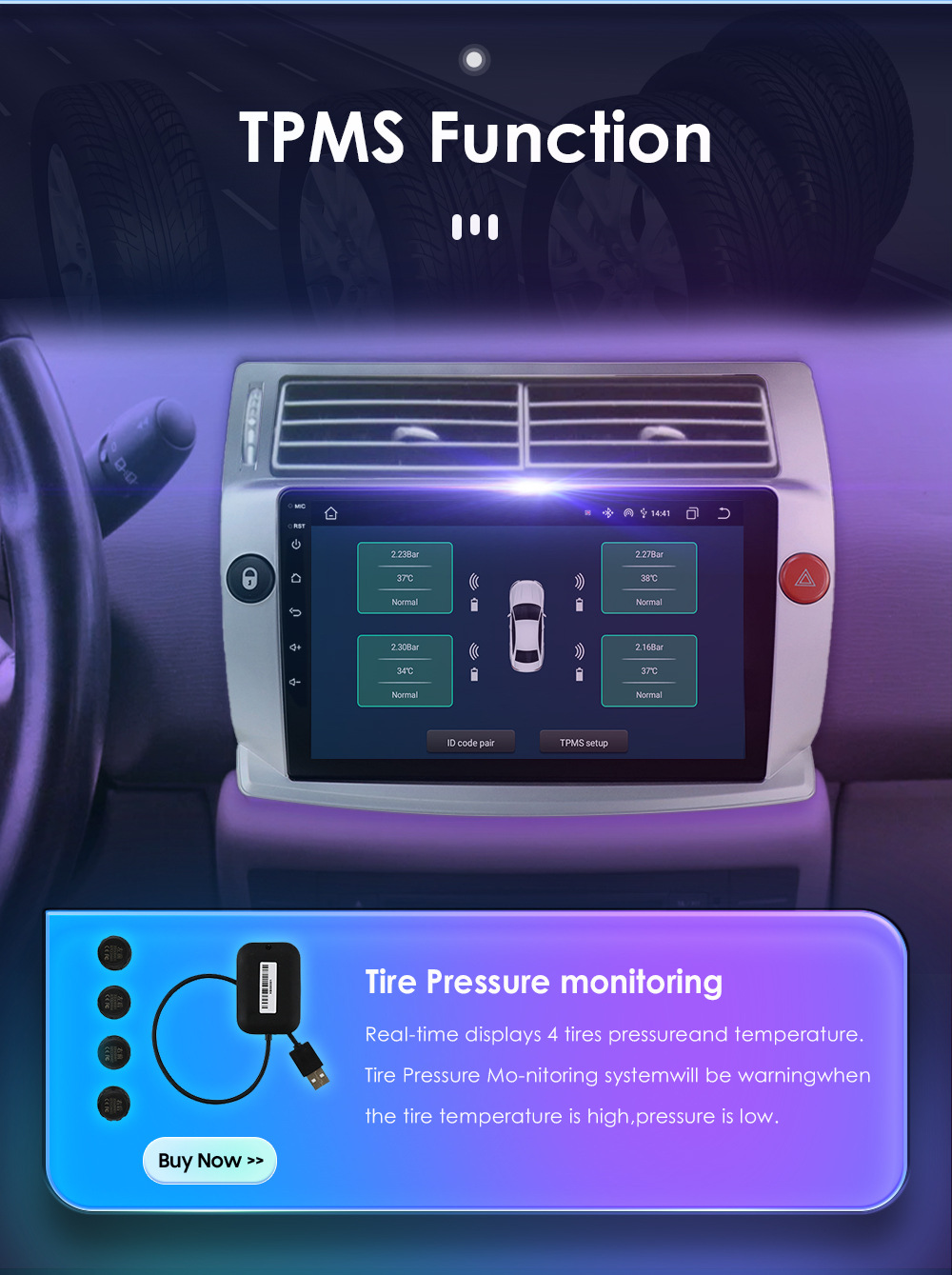 Suitable for 04-09 Citroen C4 Android Large-Screen Car Stereo with Reversing Camera and Gps Navigation All-In-One Device