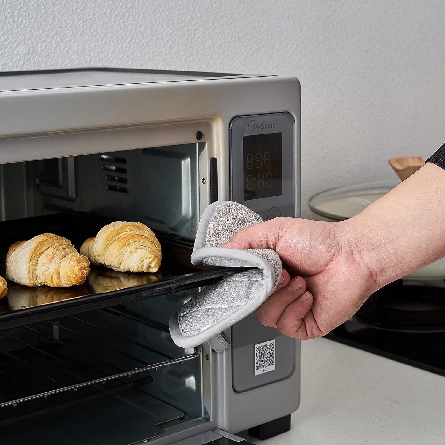 (2개) 공장 재고 코팅 실버 천 절연 패드면 테리 천 단열 패드 식당 패드 전자 레인지 장갑 냄비 패드 도매