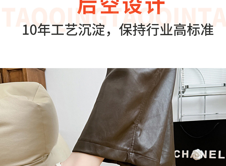 Giày sandal hở lưng nữ mũi nhọn gót thấp da mềm — Màu đen chi tiết 8