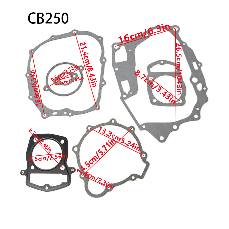 Cqrmx6 Off-Road Motorcycle Accessories Zongshen Cb250 Air-Cooled Engine Paper Pad Full Set of Paper Pad Lower Cylinder Pad