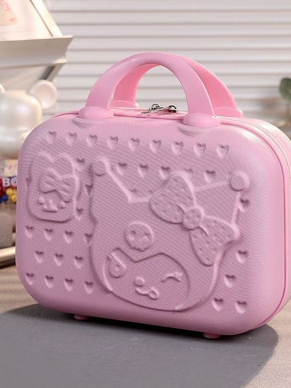 Estuche de maquillaje lindo de moda de 14 pulgadas, estuche pequeño, estuche ABS, bolso de maquillaje para mujer, bolso de boda, pedido de moda