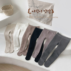 兒童連褲襪批發2023冬季純色加絨加厚寶寶打底褲純色保暖女童褲襪