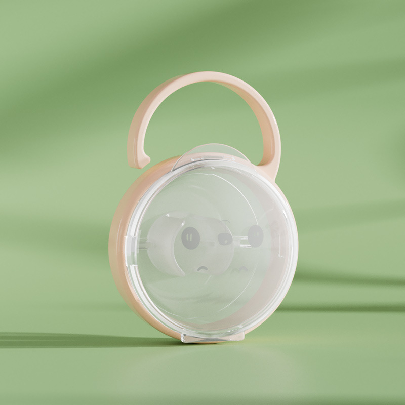 Panda patrón PP plástico chupete caja portátil con chupete caja mordida caja de juguete pezón caja de almacenamiento