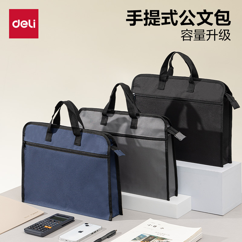 Bolsa de cremallera de mano mano mano bolsa de información maletín bolsa de almacenamiento de computadora bolsa de cremallera de negocios para estudiantes