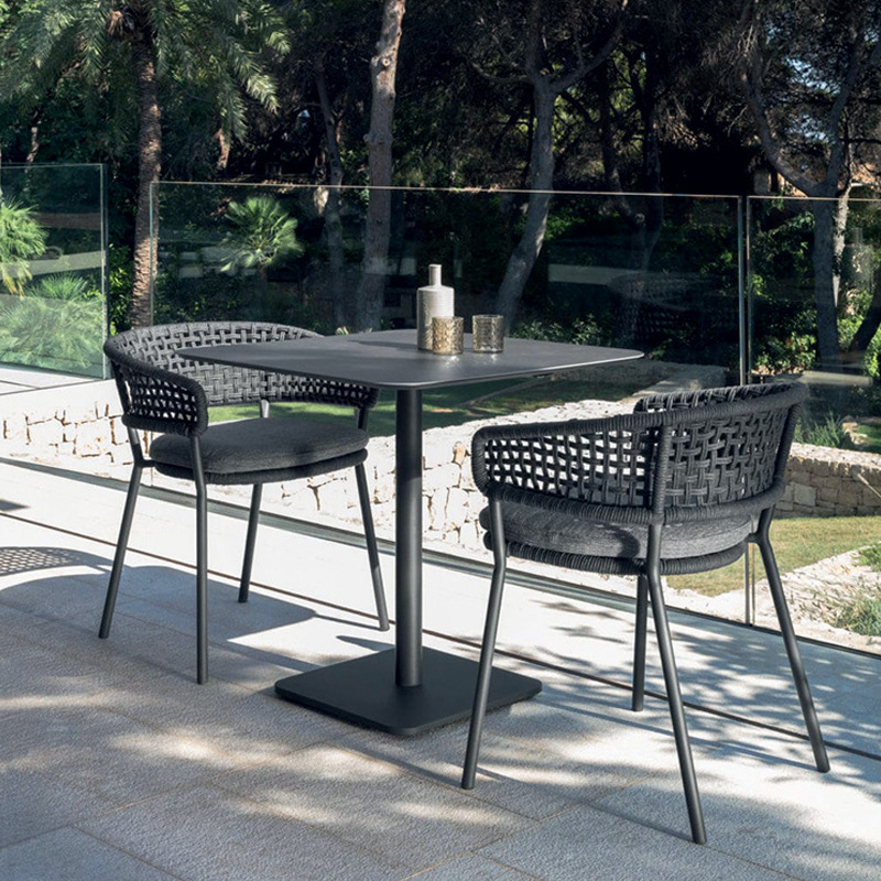 Mesa y silla al aire libre Nórdico patio Villa balcón ratán silla combinación conjunto hotel restaurante modelo habitación ocio ratán mesa y silla