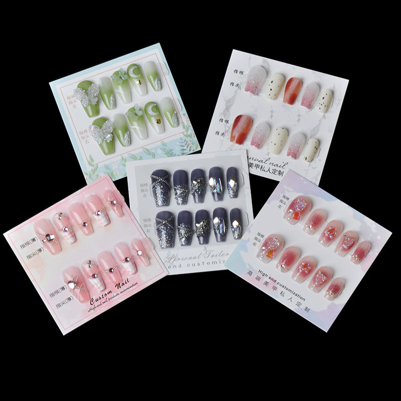 Wear a small paper nail nail nail nail nail card work display Inka fake nail nail for photography