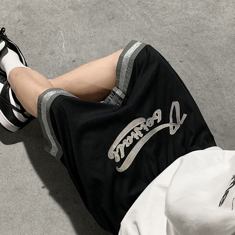 2024 pantalones cortos deportivos rectos de color sólido de verano por encima de la rodilla para hombres