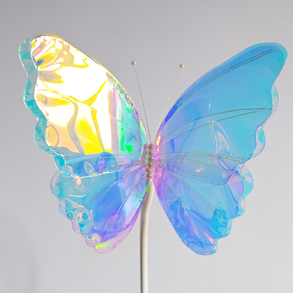 Flores láser flash, tarjetas de perforación de fotos, mariposa, decoración floral, accesorios de decoración de apertura del centro comercial