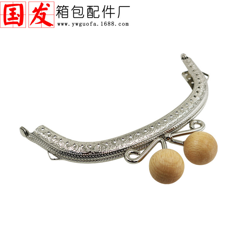 12.5cm de orejas de madera en relieve de arco oro 20MM cabeza de perlas de bobinado [plateada] bolsa de oro