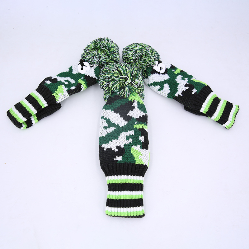 FUENTE Directo de fábrica Golf Club cubierta de punto bordado poste de madera de tres piezas cubierta protectora personalizable transfronteriza Venta caliente