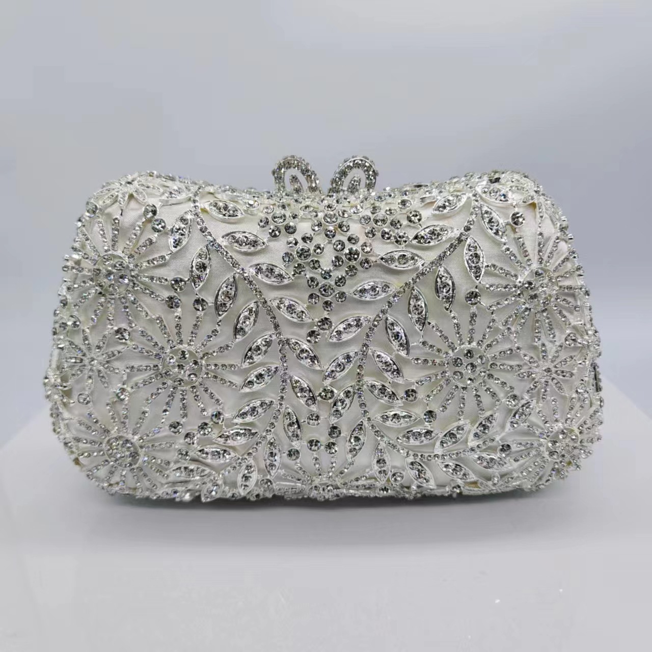 Túi clutch nữ cầm tay đính kim cương sang trọng dự tiệc — Màu trắng, Vàng hồng, Nền vàng kim cương trắng, Cá tính đặt làm