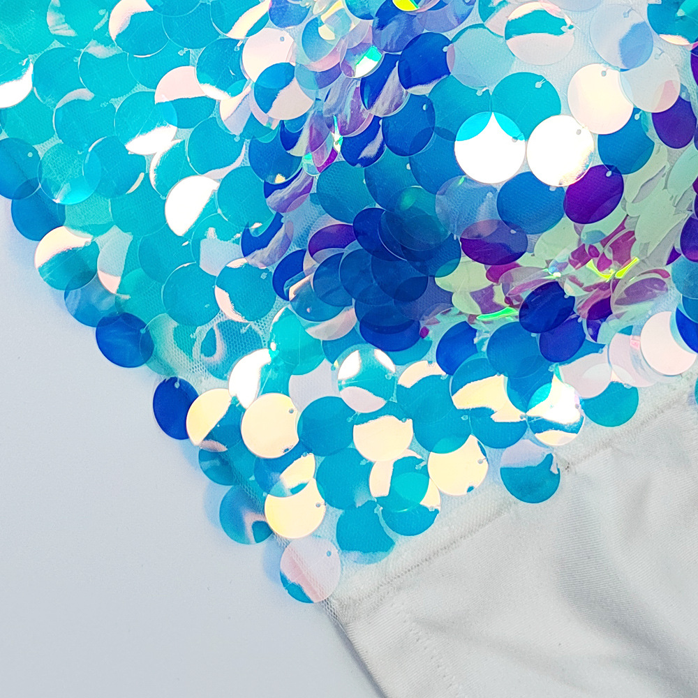 Amazon AliExpress corsé Fishbone sujetador desgaste exterior lentejuelas correa de cuentas coloridas escamas pescado envuelto chaleco pecho