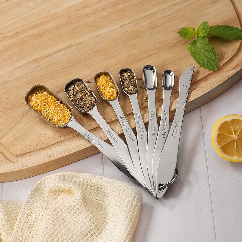 Measuring spoon stainless steel, coffee set, 7 pieces
