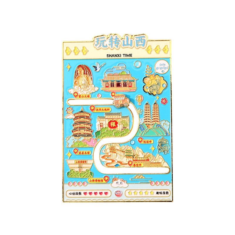 城市景点冰箱贴滑轨轨道新款金属冰箱贴青岛一日游城市印象伴手礼|undefined
