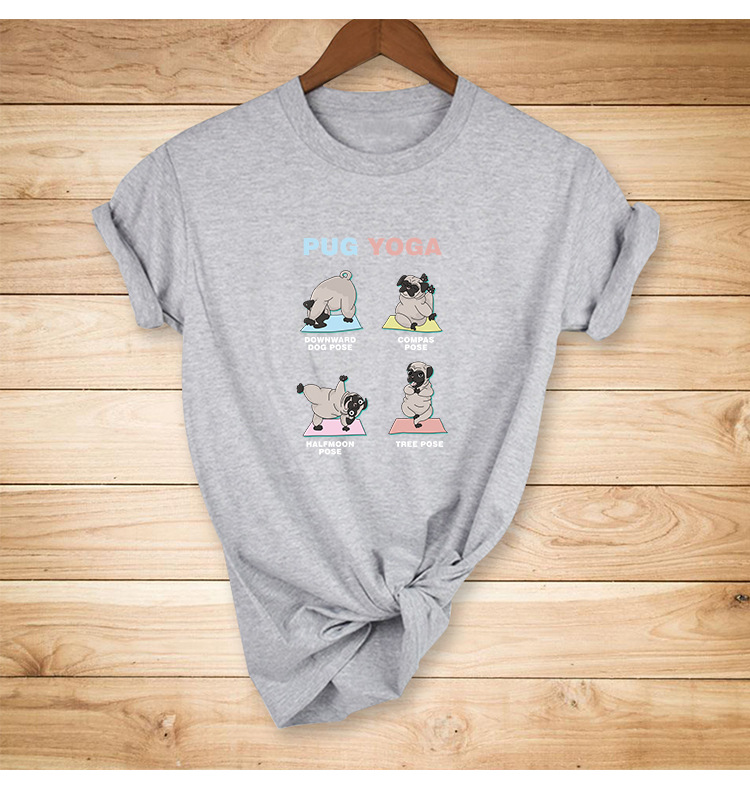 cartoon animal English print casual short-sleeved T-shirt NSYIC56459