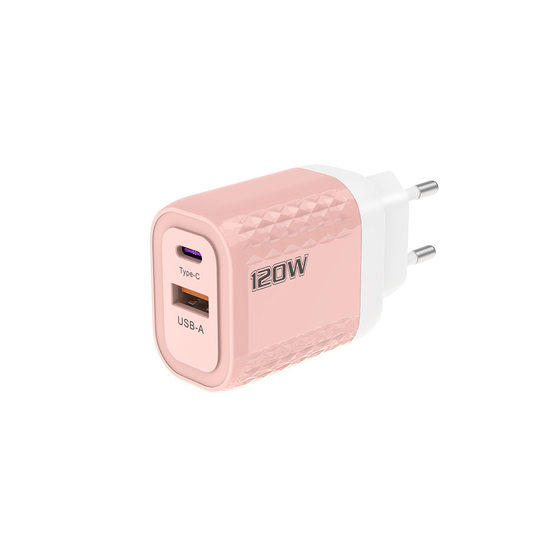 Cross-Border 120W Charger A+C Dual-Port Charging Head Pps Full Protocol Super Fast Charging New Macaron Color