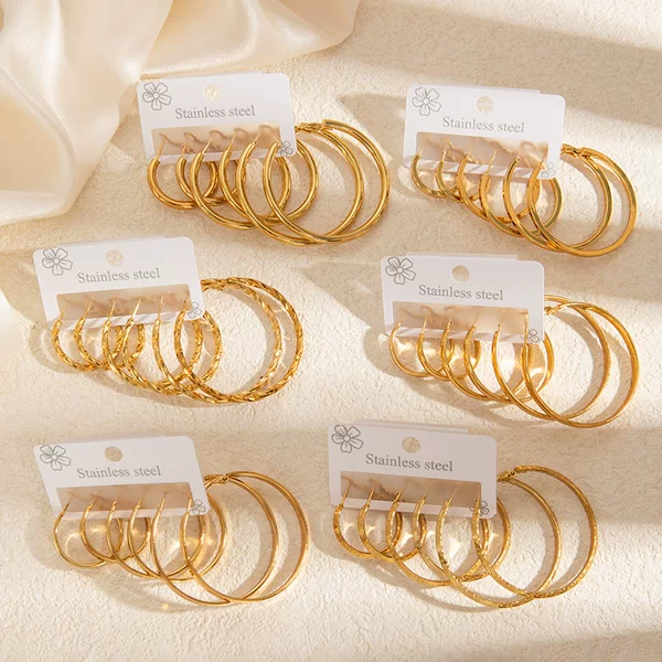 Love five-pointed star earrings exaggerated large earrings high-grade stainless steel large earrings gold-plated non-fading round earrings