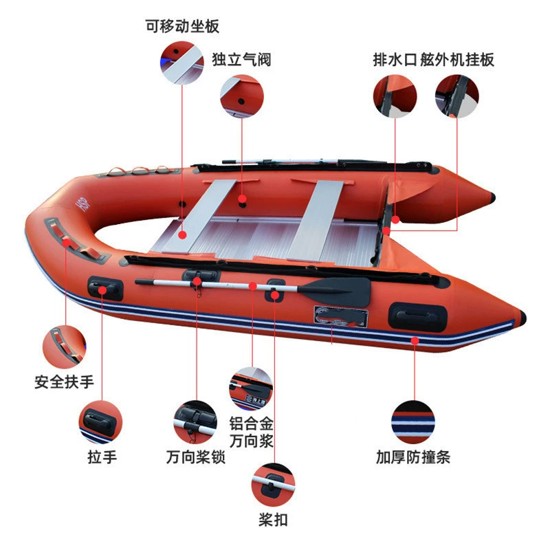 Аварийно-спасательная надувная лодка утолщена, предотвращает соскоб