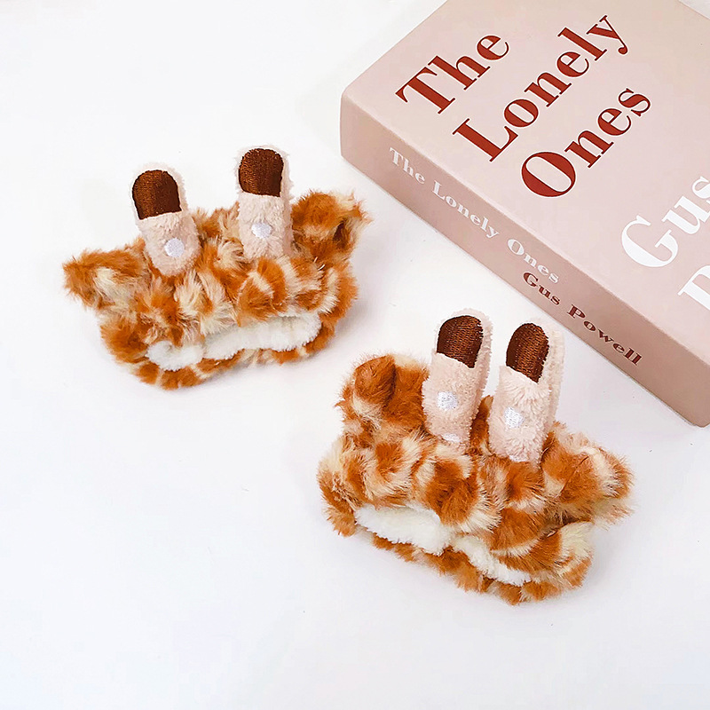 Diseño Original de dibujos animados jirafa diadema lavado de cara lindo banda de pelo de dibujos animados Animal correa de muñeca impermeable