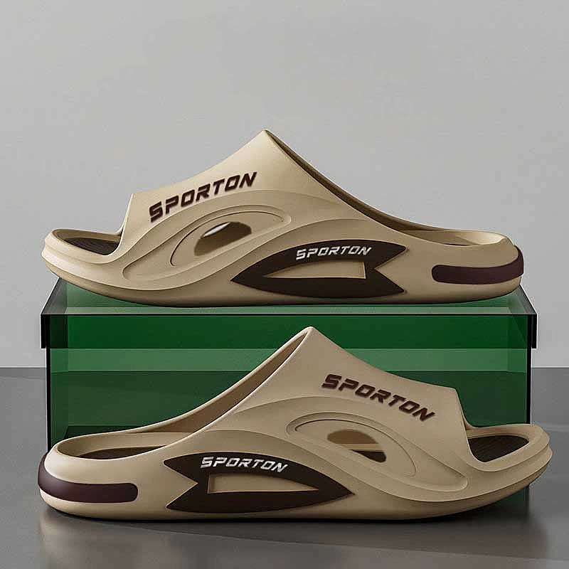 Тапочки мужские наружные модные летние мягкие подошвы холодные тапочки противоскользящие и вонючие ПВХ специальные пары трендов