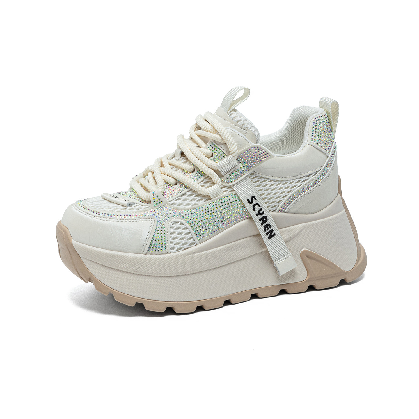 Giày sneaker nữ đế dày phong cách cổ điển phối lưới và da — Vàng lưới 5027-1, Đỏ da 5027, Xám lưới 5027-1, Đỏ lưới 5027-1