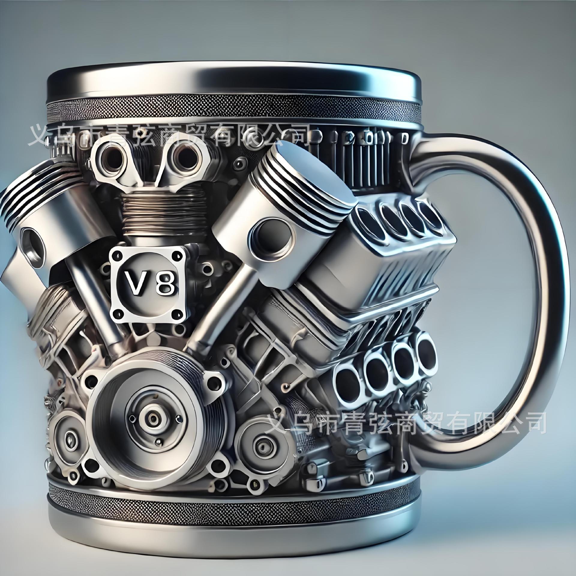 Motores transfronterizos V8 tazas V6 tazas creativas artesanías de resina de nicho mecánico decoración del motor